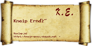 Kneip Ernő névjegykártya